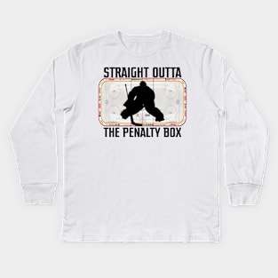 Straight Outta The Penalty Box Kids Long Sleeve T-Shirt